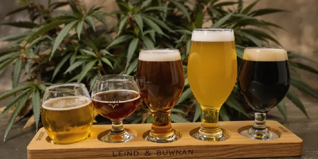 brewing cannabis beer with hops and cannabis buds