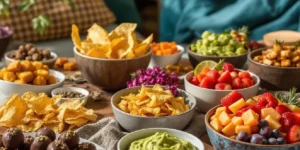 Cheese, nuts, and snacks paired with cannabis-infused drink