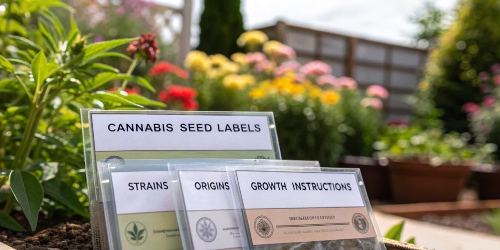 Detailed close-up of Best Cannabis Seeds Online with clear product labels.