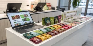 Assorted Best Cannabis Seeds Online showcased on a modern desk.