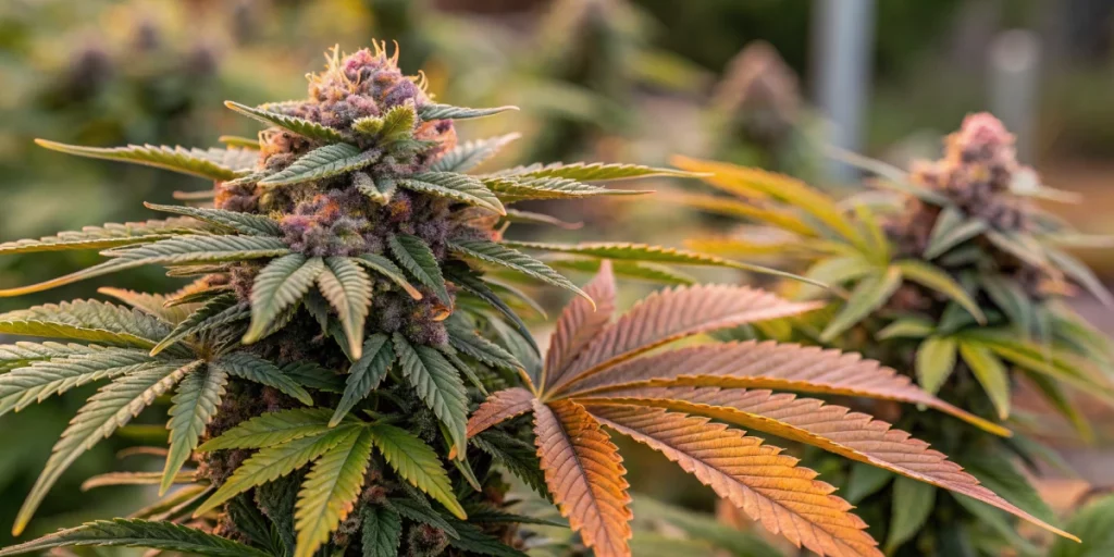 Close-up of best high CBD strains with detailed trichome structure.