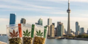 Detailed view of cannabis seeds Ontario in assorted seed packets.