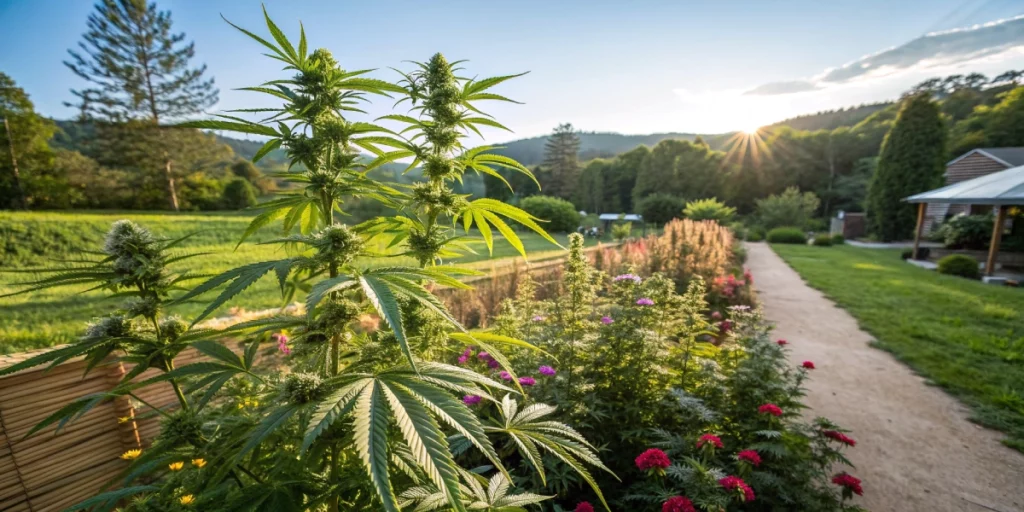 Backyard garden in Virginia featuring robust plants from Cannabis Seeds in Virginia.