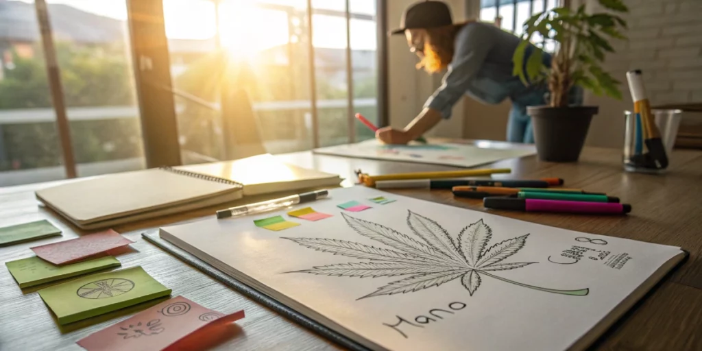 Creative workspace illustrating Marijuana Energy Boost for sustained energy and inspiration.