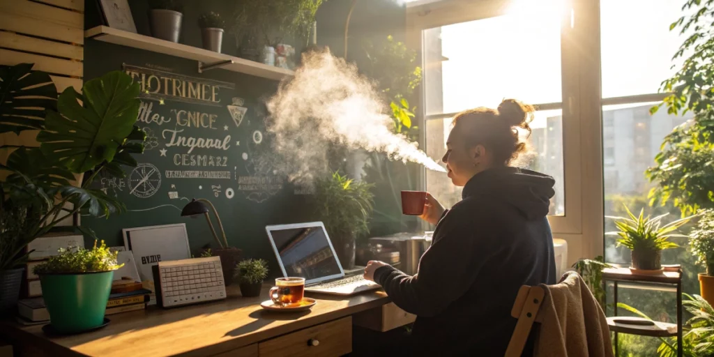 Active workspace showcasing Marijuana Energy Boost for enhanced focus.