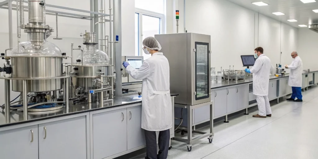A modern lab setup for terpene extraction focusing on Terpinolene Terpene to preserve its natural aroma.