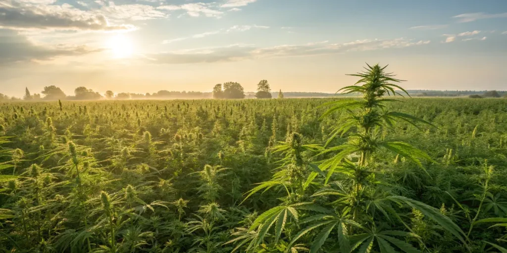 Australian cannabis farm landscape showing legalized medical marijuana cultivation.