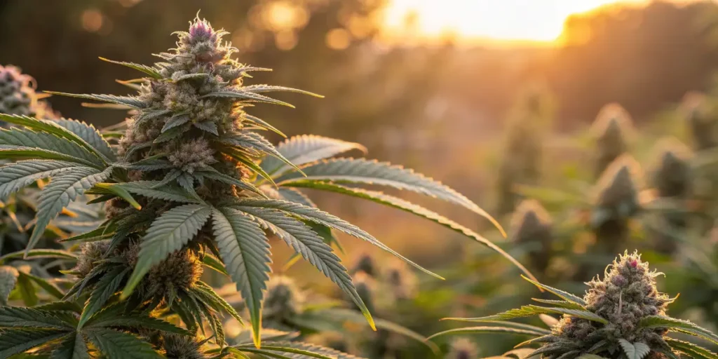 Bubble Gum Auto plant in full bloom under sunlight.