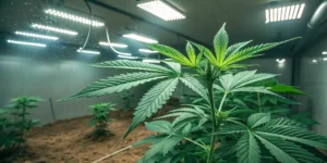 Bubblegum XL cannabis plant growing in a controlled indoor environment