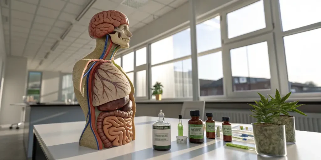 Laboratory study setup exploring cannabis bioavailability pathways.