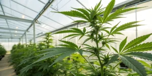 Do-Si-Dos cannabis plants thriving in a greenhouse environment.