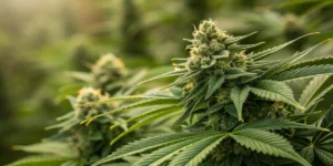 Close-up of dense cannabis buds with trichomes, showing premium flower quality ideal for Dragon Balls creation.