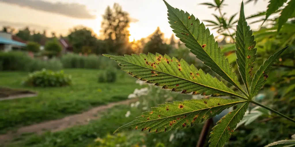 Light green cannabis leaves showing early discoloration signs