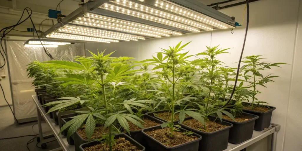Grow Mint Cannabis Indoors Easily with LED lighting and controlled environment