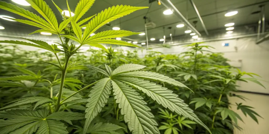 Peanut Butter Breath cannabis plants during vegetative growth indoors