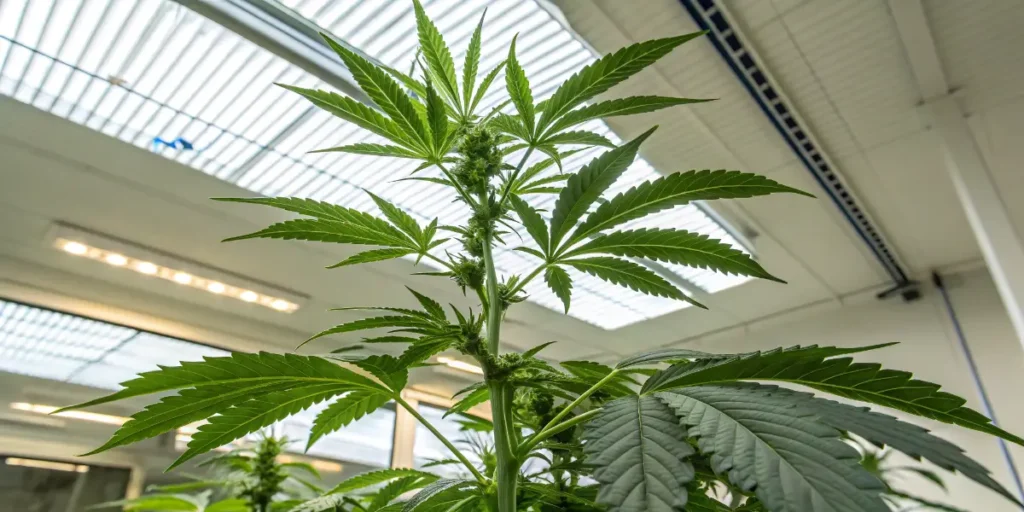 russian doll cannabis plant developing during vegetative stage indoors