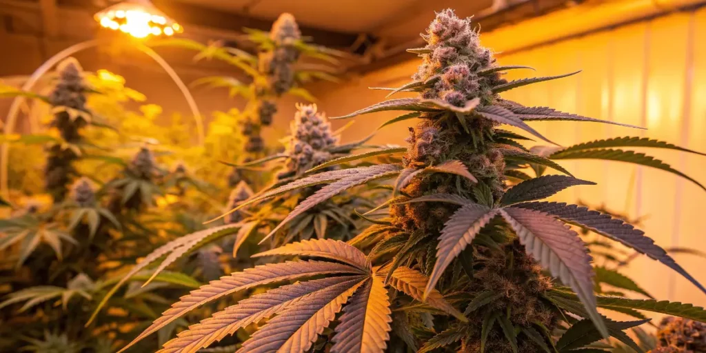 sativa dream cannabis plant flowering indoors in cultivation room