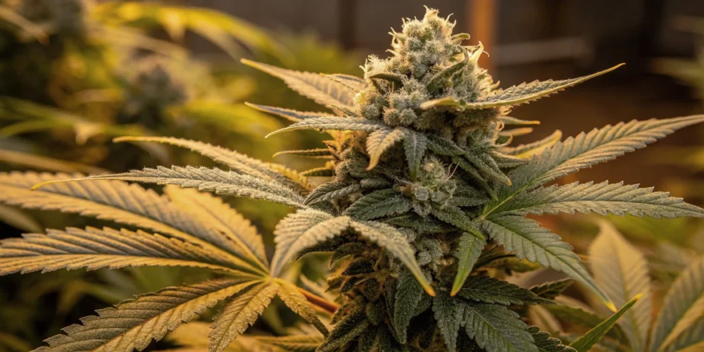 Stoned Panda cannabis plants in large indoor grow room with organized rows and lighting