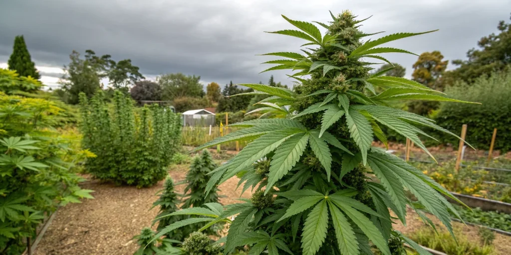 Strawberry Banana Auto outdoor plant with large central cola