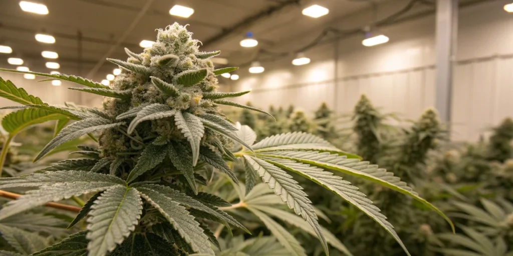 Strawberry Cough Auto early flowering stage under indoor lighting