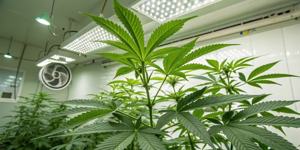 Strawberry Lemonade vegetative growth under LED lighting