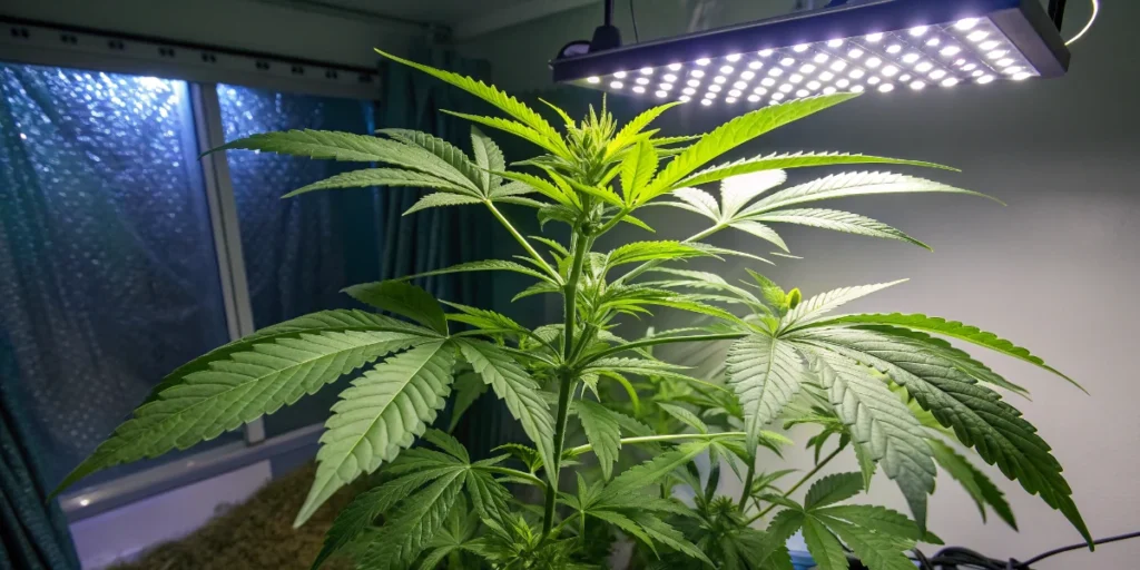 Sugarlato Auto plant in vegetative stage under LED lighting