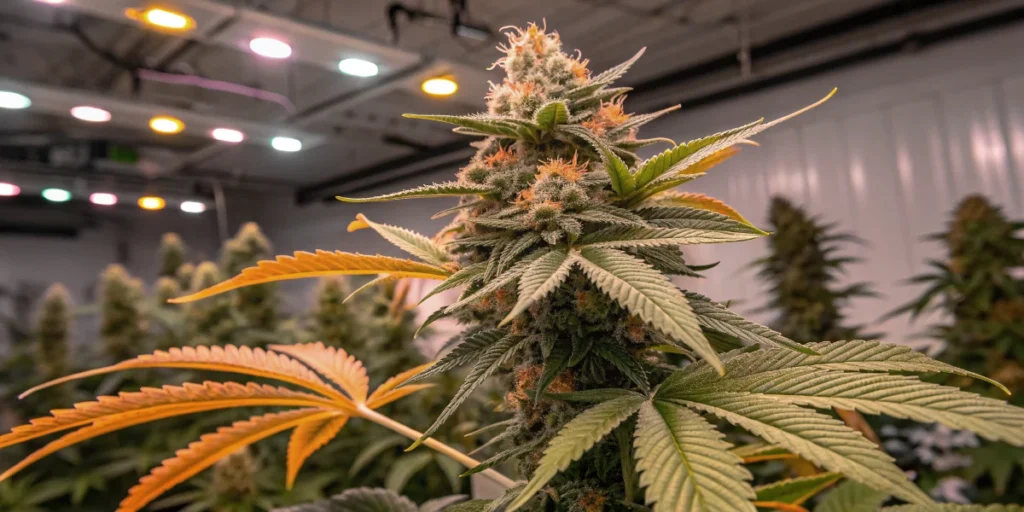 Super Lemon Haze Auto buds with orange pistils in late flowering