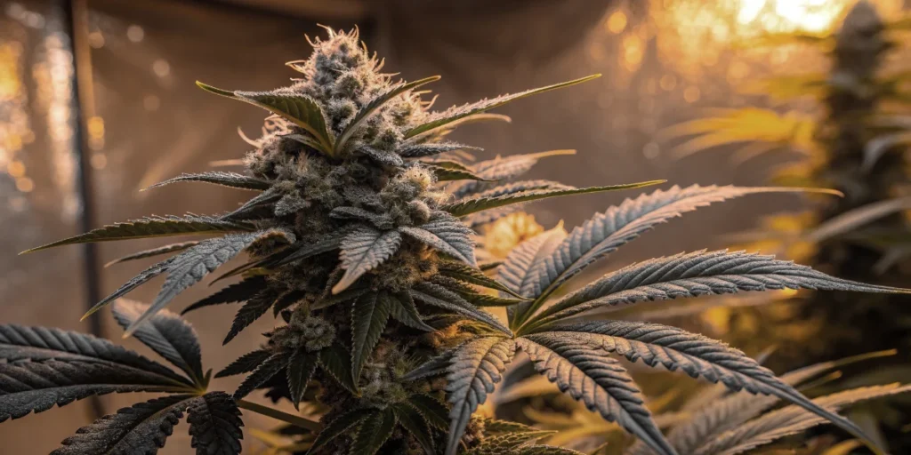 Super Silver Haze buds forming under warm grow lights