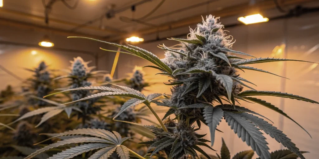 Super Silver Haze indoor plant before flowering transition