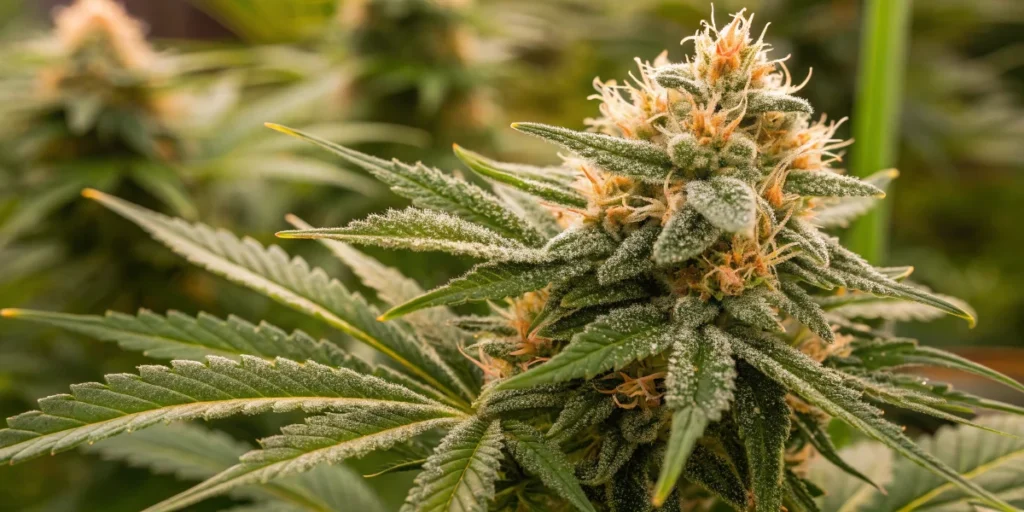 Super Skunk buds covered in trichomes during late flowering