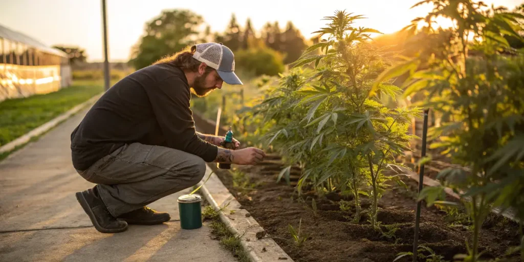 Repotting cannabis plants to fix chlorosis caused by root issues