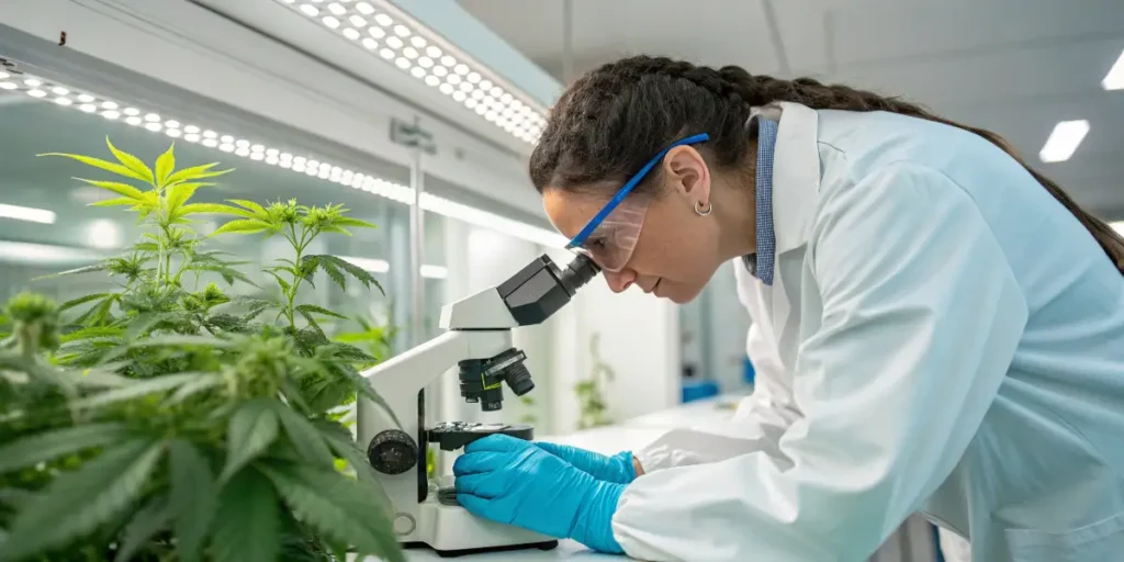 Cannabis buds and refractometer used to measure Brix levels.