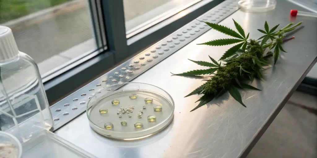 laboratory pipette cannabis leaf dna extraction molecular markers