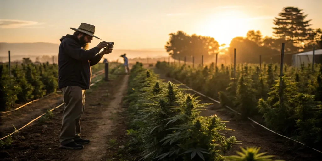 cannabis field refractometer brix measurement outdoor cultivation sugar levels