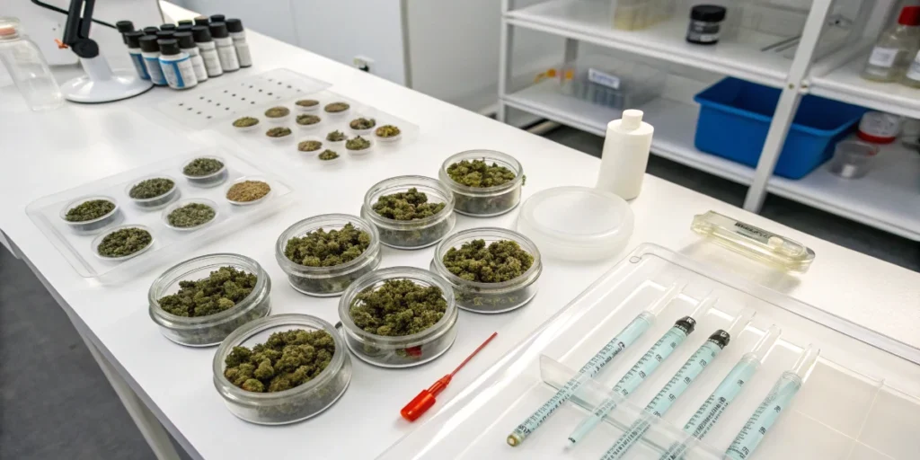 Cannabis plant inspection highlighting differences between visual identification and lab testing