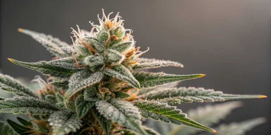 Cannabis trichomes indicating early THC degradation