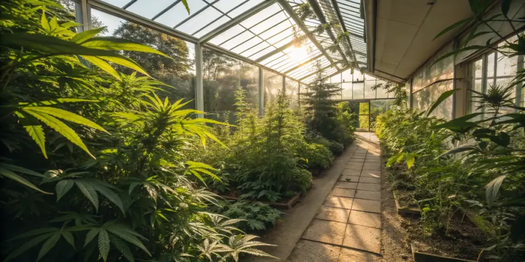 greenhouse cannabis cultivation genetics plant development environment