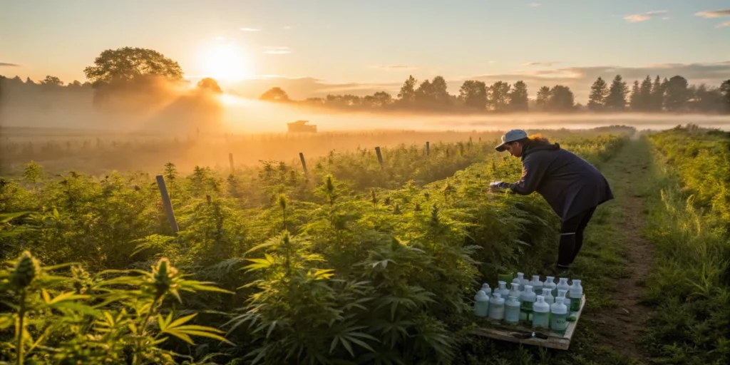 Cannabis plant under laboratory analysis prior to DNA testing