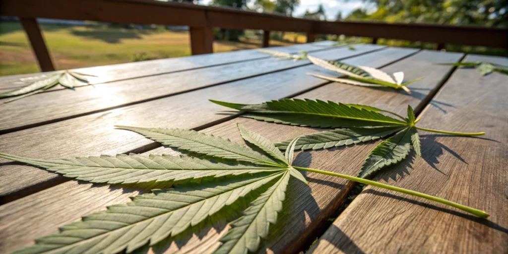 cannabis leaves exposed to sunlight UV causing cannabinoid degradation