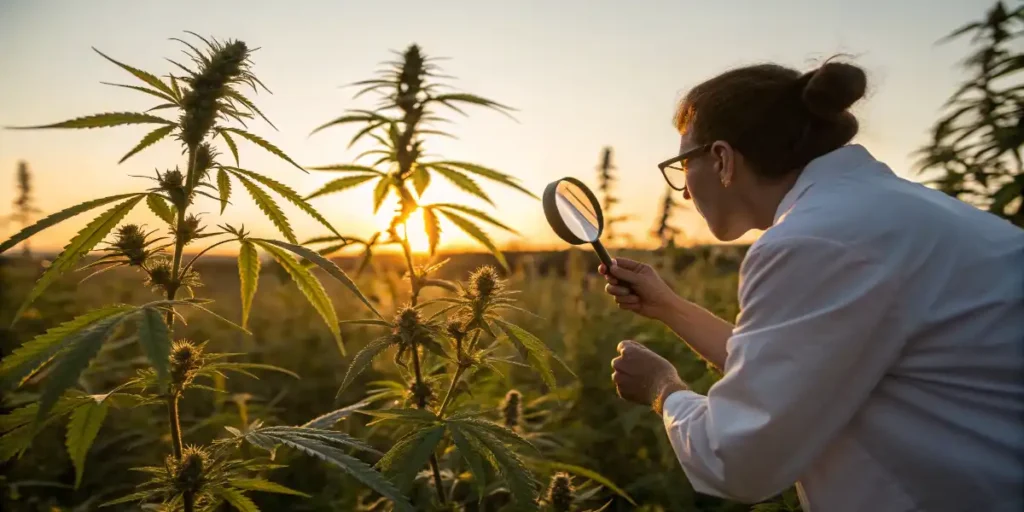 measuring brix levels in cannabis leaf using refractometer