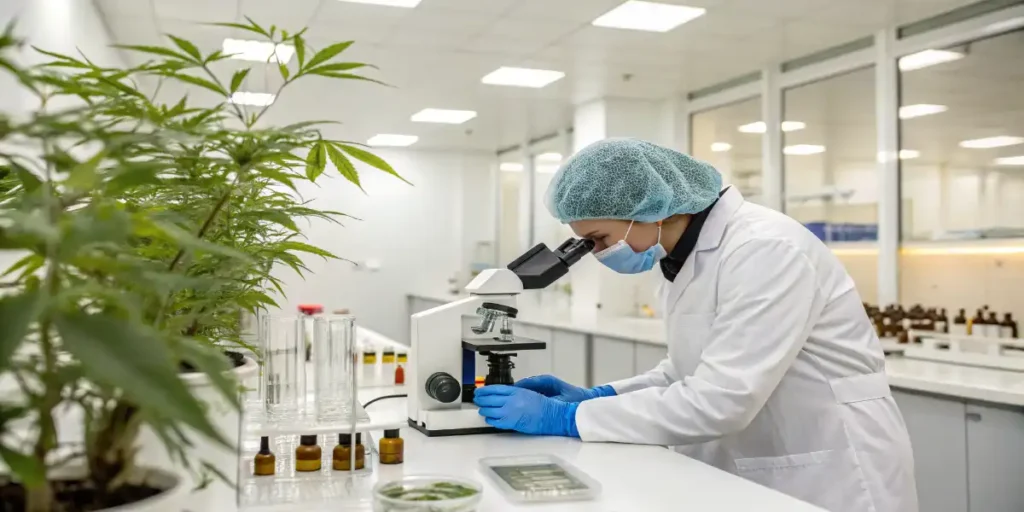 extracting cannabis sap sample for detailed laboratory analysis