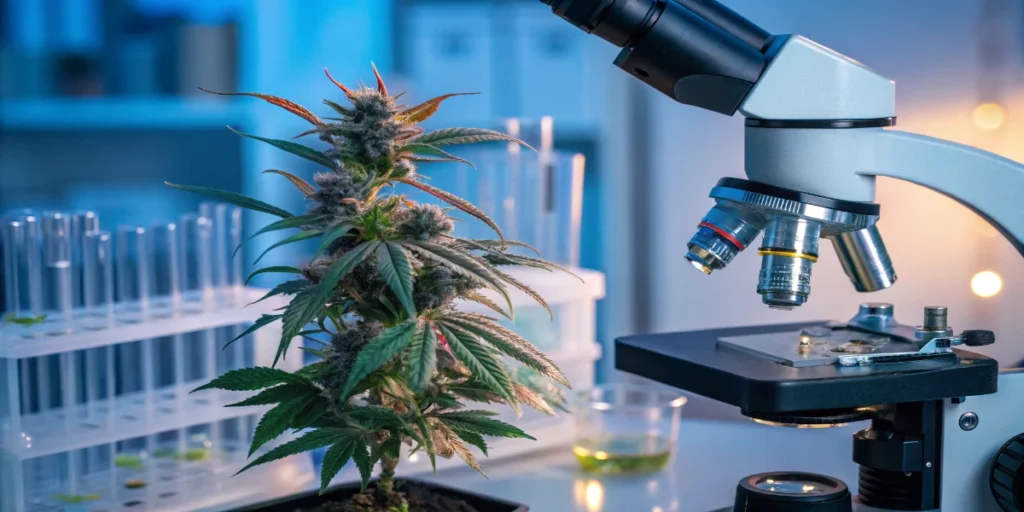 Commercial cannabis greenhouse with uniform plant growth