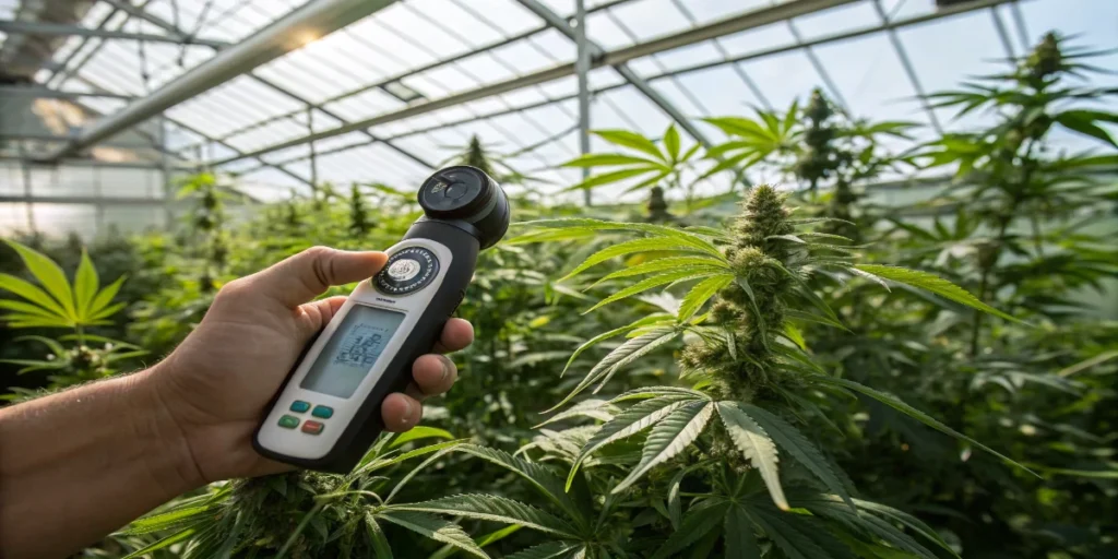 measuring cannabis Brix with refractometer