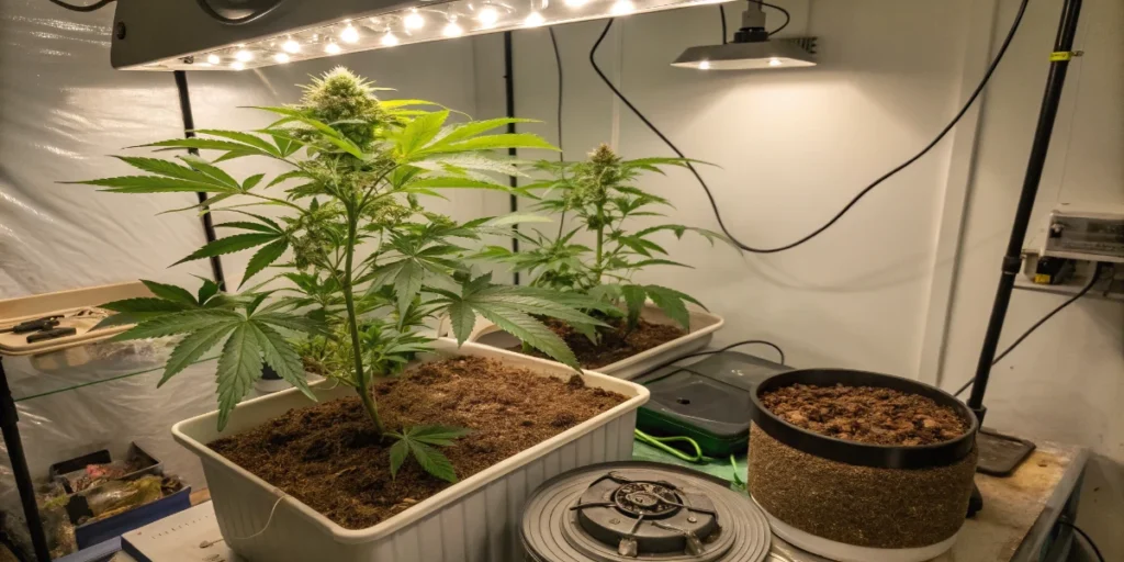 indoor autoflower cannabis plants grown from properly stored seeds